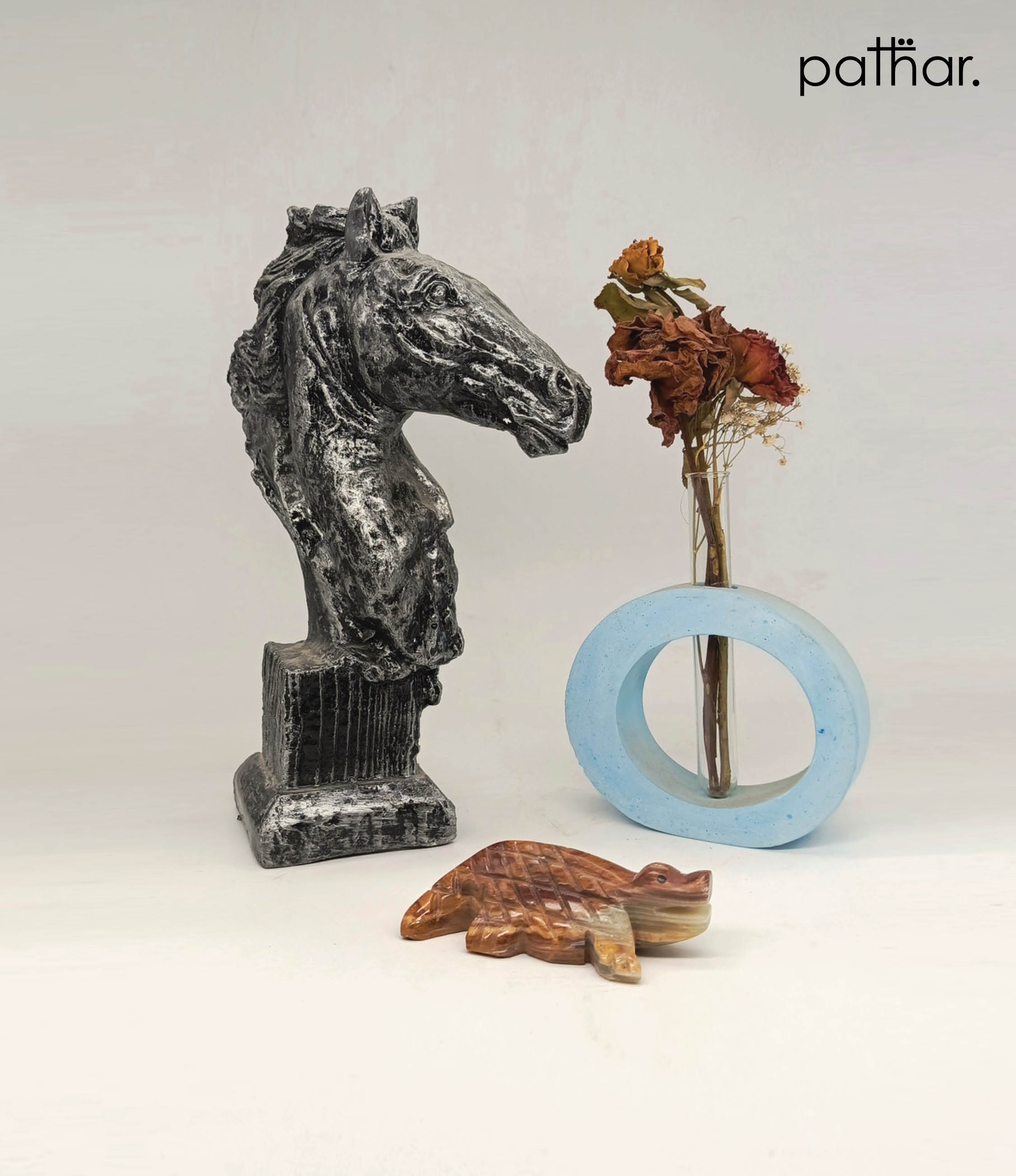 Handcrafted Marble Crocodile Decoration