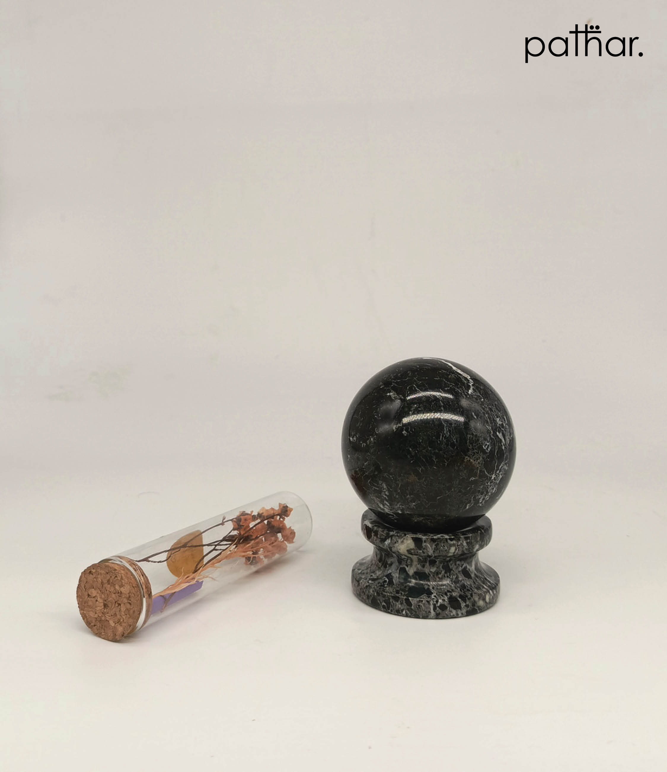 Marble Globe - Black Zebra