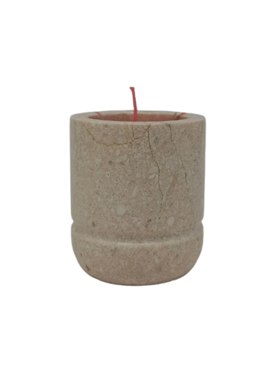 Candle in Botticino Cream Jar