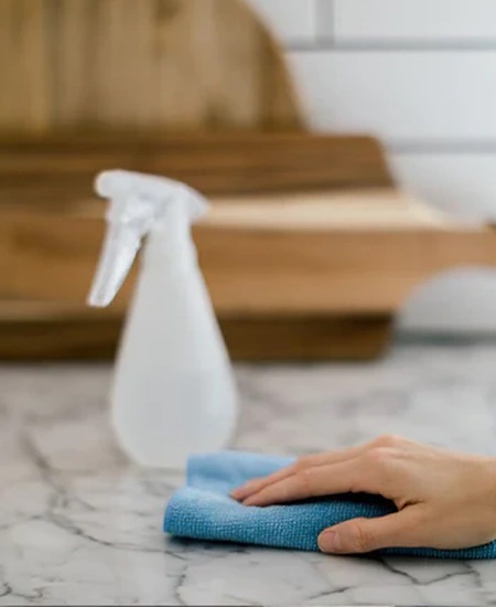 Clean marble floor